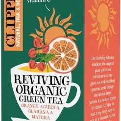 Clipper Organic Green Tea Reviving Orange, Acerola, Guarana & Matcha 20 Tea Bags