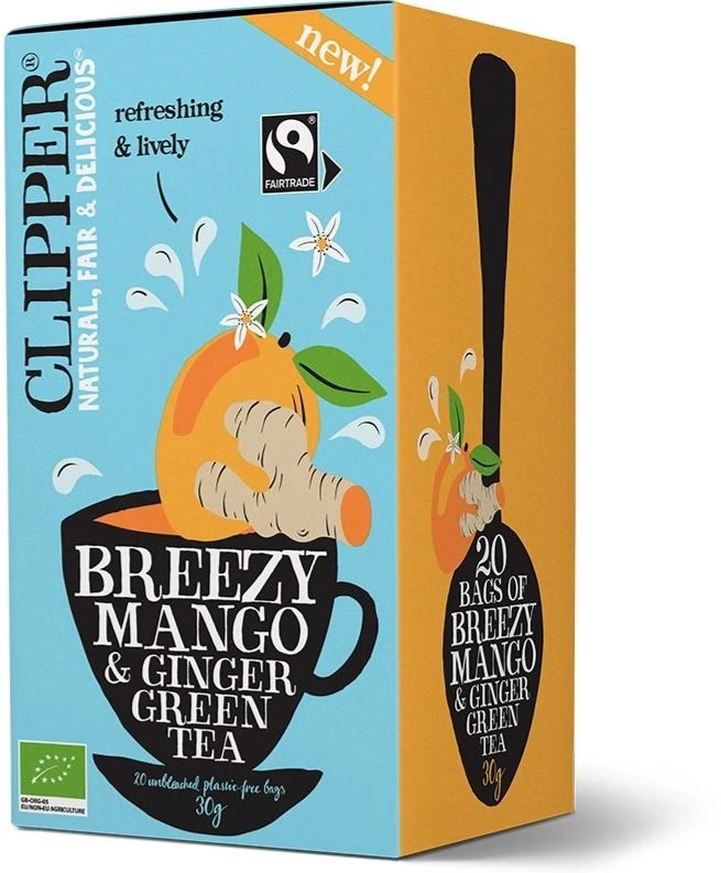 Clipper Breezy Mango & Ginger Organic Green Tea 20 Tea Bags 3 Clipper Breezy Mango & Ginger Organic Green Tea 20 Tea Bags