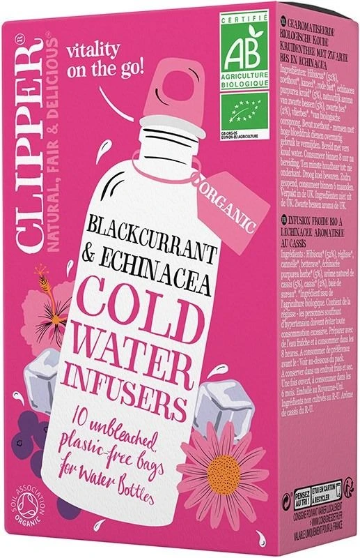 Clipper Organic Blackcurrant & Echinacea Cold Water Infusers 10 Bags 3 Clipper Organic Blackcurrant & Echinacea Cold Water Infusers 10 Bags