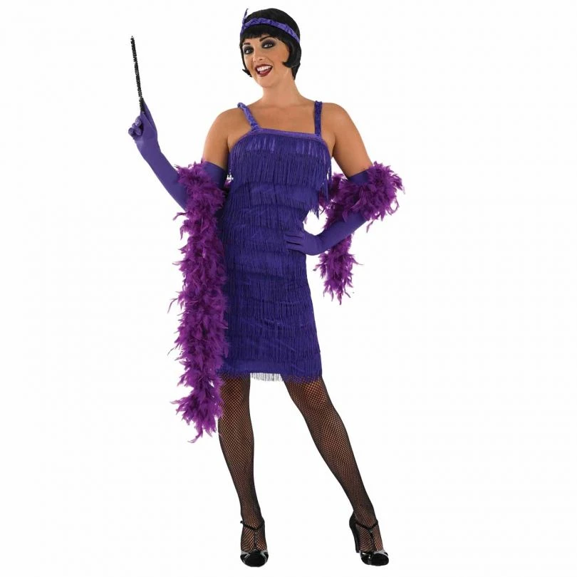 Womens 20s Purple Flapper Dress Costume 3 Womens 20s Purple Flapper Dress Costume
