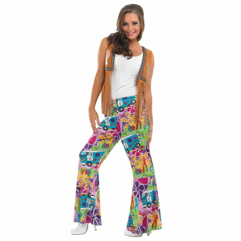 Womens Hippie Patterned Flares Costume 3 Womens Hippie Patterned Flares Costume