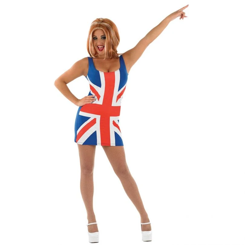 Womens 90s Pop Star Union Jack Dress 3 Womens 90s Pop Star Union Jack Dress