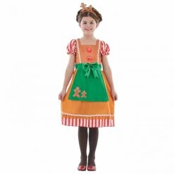 Kids Christmas Gingerbread Dress Costume