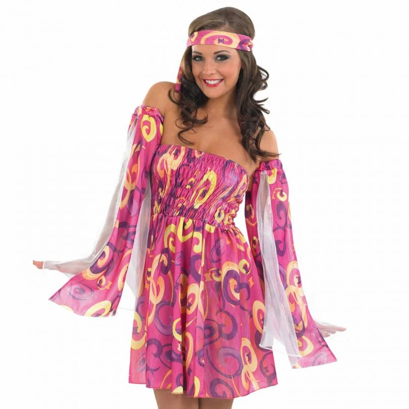 Womens 60s Swirl Dress Costume 5 Womens 60s Swirl Dress Costume - Image 3
