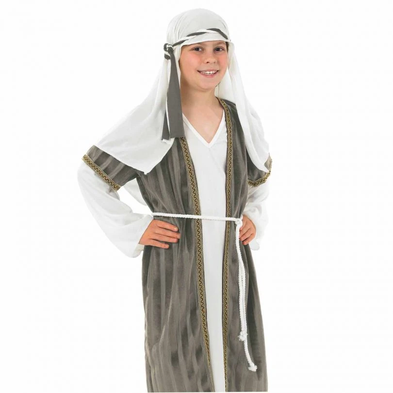 Kids Nativity Grey Shepherd Costume 5 Kids Nativity Grey Shepherd Costume - Image 3