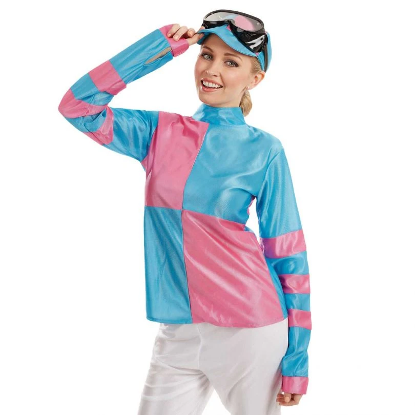 Womens Pink & Blue Jockey Costume 5 Womens Pink & Blue Jockey Costume - Image 3