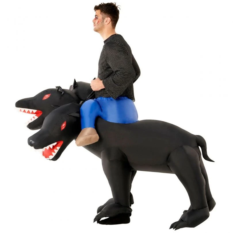 Evil 3-Headed Dog Ride On Inflatable Costume 5 Evil 3-Headed Dog Ride On Inflatable Costume - Image 3