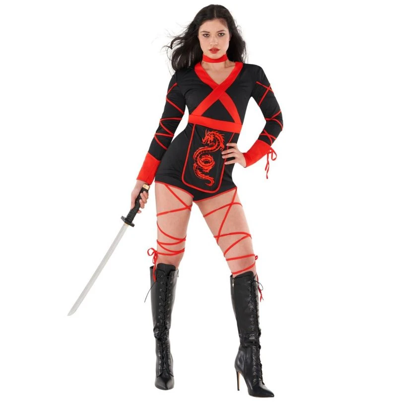 Womens Dragon Ninja Playsuit Costume 3 Womens Dragon Ninja Playsuit Costume