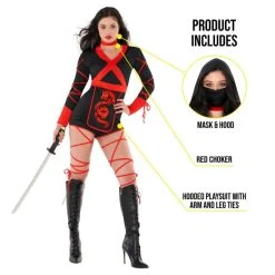 Womens Dragon Ninja Playsuit Costume 8 Womens Dragon Ninja Playsuit Costume -Clipper Teas shop 887513098874.pt01