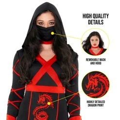 Womens Dragon Ninja Playsuit Costume 9 Womens Dragon Ninja Playsuit Costume -Clipper Teas shop 887513098874.pt02