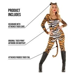 Womens Tiger Bodysuit Costume 12 Womens Tiger Bodysuit Costume -Clipper Teas shop 887513099109.pt01