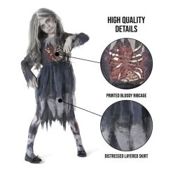 Kids Zombie Girl Costume -Clipper Teas shop 887513099185.pt01