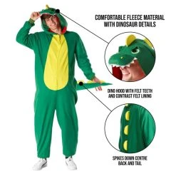 Mens Green Dinosaur Onesie Costume -Clipper Teas shop 887513099406.pt01