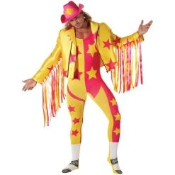 Mens Macho Man Randy Savage Yellow WWE Wrestler Costume