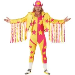Mens Macho Man Randy Savage Yellow WWE Wrestler Costume 9 Mens Macho Man Randy Savage Yellow WWE Wrestler Costume -Clipper Teas shop 8 8 887513059448.pt03