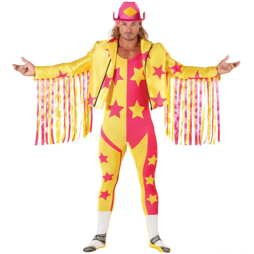Mens Macho Man Randy Savage Yellow WWE Wrestler Costume 6 Mens Macho Man Randy Savage Yellow WWE Wrestler Costume - Image 4