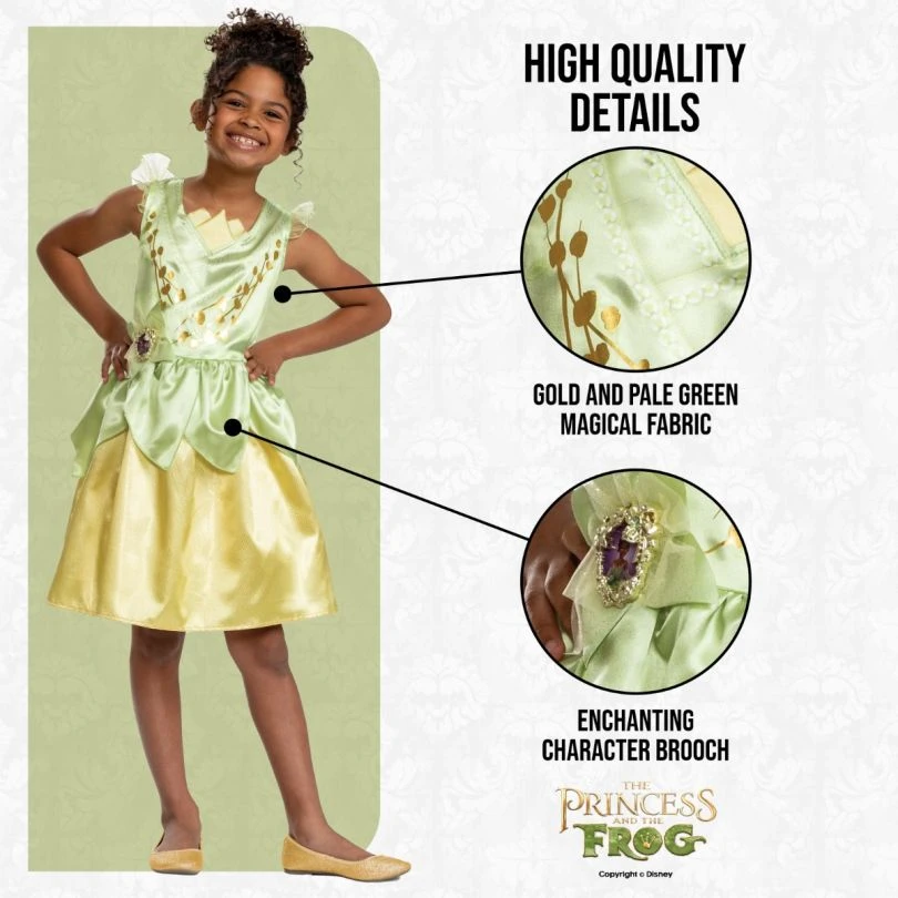 Kids Disney Princess Tiana Classic Costume 7 Kids Disney Princess Tiana Classic Costume - Image 5