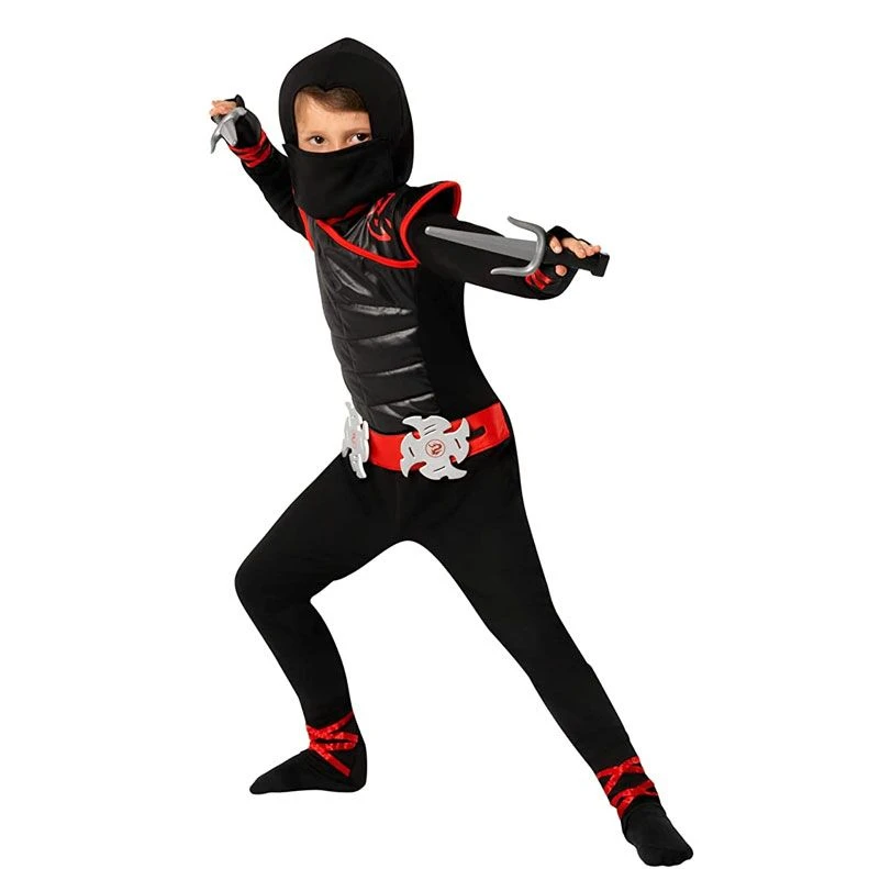 Kids Black And Red Deadly Ninja Costume 4 Kids Black And Red Deadly Ninja Costume - Image 2