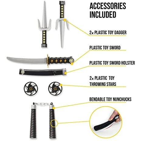 Kids Black Ninja Costume 5 Kids Black Ninja Costume - Image 3