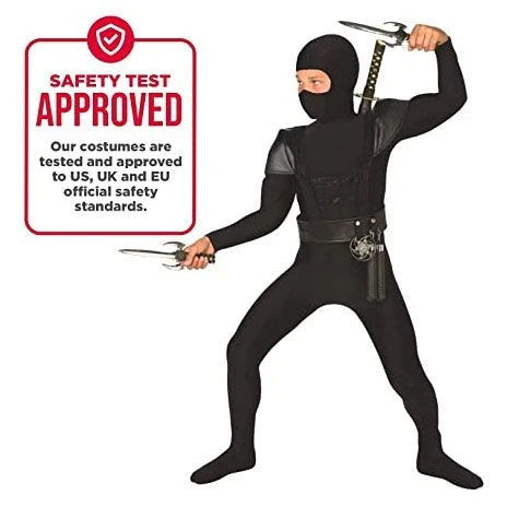 Kids Black Ninja Costume 6 Kids Black Ninja Costume - Image 4
