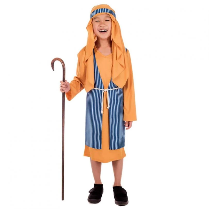 Kids Gold Shepherd Nativity Costume 3 Kids Gold Shepherd Nativity Costume