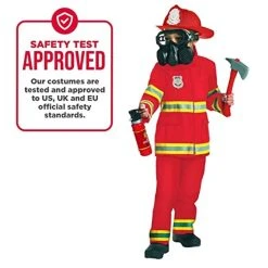 Kids Red Fire Fighter Costume -Clipper Teas shop kids red firefighter 2