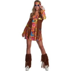 Womens Short Hippie Dress Costume -Clipper Teas shop l2 f vua