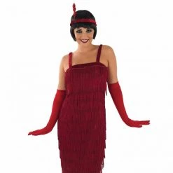 Womens 20s Red Flapper Dress Costume -Clipper Teas shop m1 2 3 2399 1