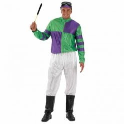 Mens Green & Purple Jockey Costume -Clipper Teas shop m1 2 6 2665