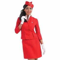 Womens Red Cabin Crew Costume 7 Womens Red Cabin Crew Costume -Clipper Teas shop m1 3 0 3091 1