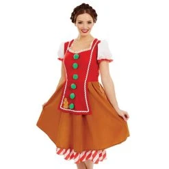 Womens Gingerbread Dress Costume -Clipper Teas shop m1 4 2 4217 1