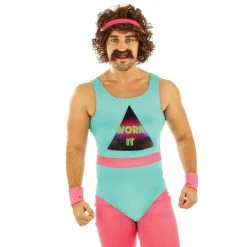 Mens 80s Fitness Instructor Costume -Clipper Teas shop m1 4 3 4369 1