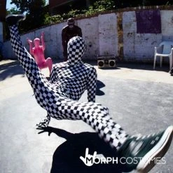 Black And White Check Morphsuit 12 Black And White Check Morphsuit -Clipper Teas shop m1 b l black white check morphsuit lifestyle 1