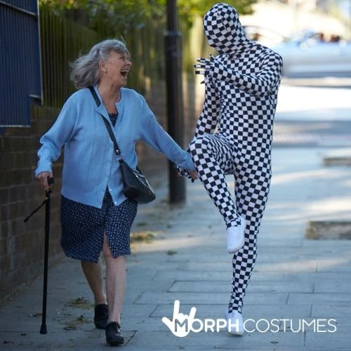 Black And White Check Morphsuit 5 Black And White Check Morphsuit - Image 3