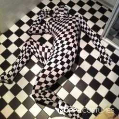 Black And White Check Morphsuit 15 Black And White Check Morphsuit -Clipper Teas shop m1 b l black white check morphsuit lifestyle 4 us