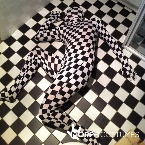 Black And White Check Morphsuit 9 Black And White Check Morphsuit - Image 7