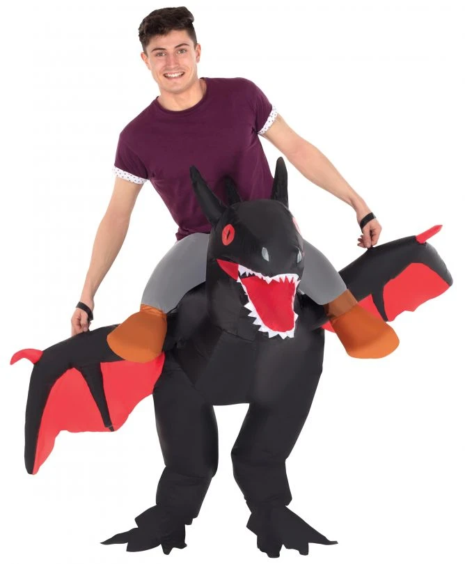 Black Ride On Dragon Inflatable Costume 4 Black Ride On Dragon Inflatable Costume - Image 2