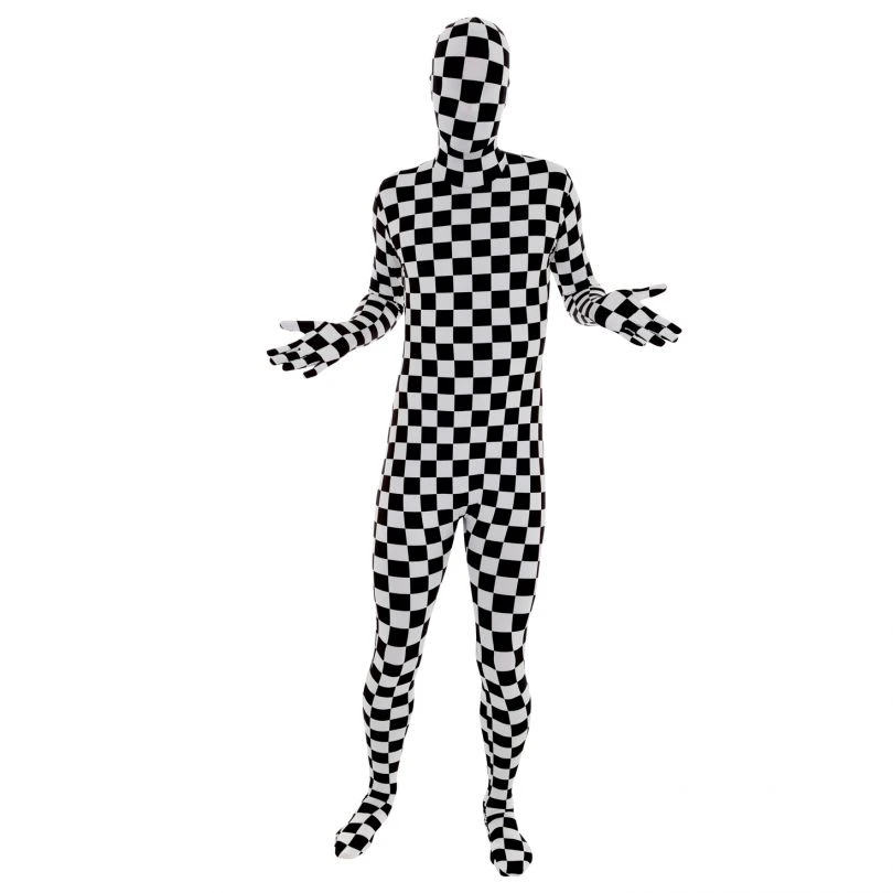 Black And White Check Morphsuit 4 Black And White Check Morphsuit - Image 2