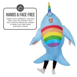 Mens Giant Narwhal Inflatable Costume 15 Mens Giant Narwhal Inflatable Costume -Clipper Teas shop mcgina narwhaal inflatable adult feature 03