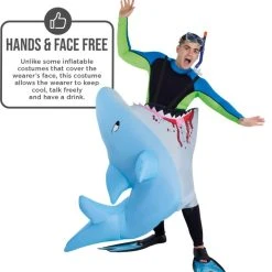 Man Eating Shark Inflatable Costume -Clipper Teas shop mcimes man eating shark adult feature 04