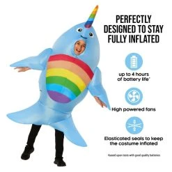 Kids Giant Narwhal Inflatable Costume 13 Kids Giant Narwhal Inflatable Costume -Clipper Teas shop mckgina narhwaal inflatable kids 01