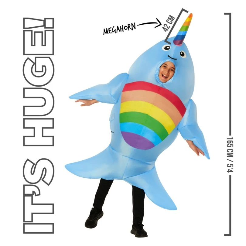 Kids Giant Narwhal Inflatable Costume 10 Kids Giant Narwhal Inflatable Costume - Image 8