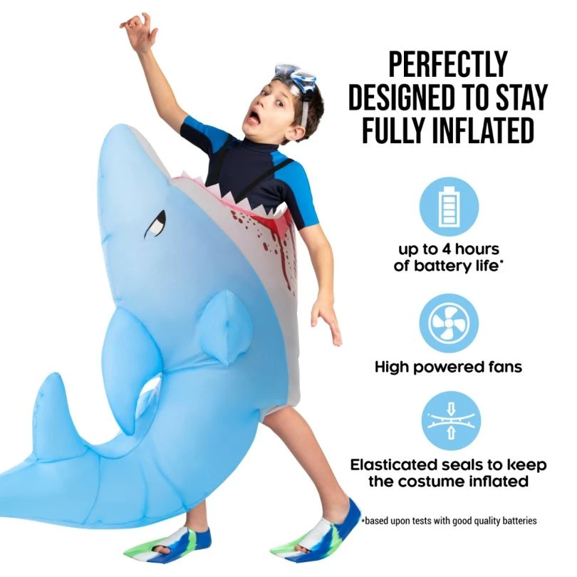Kids Lil' Man Eating Shark Inflatable Costume 6 Kids Lil' Man Eating Shark Inflatable Costume - Image 4