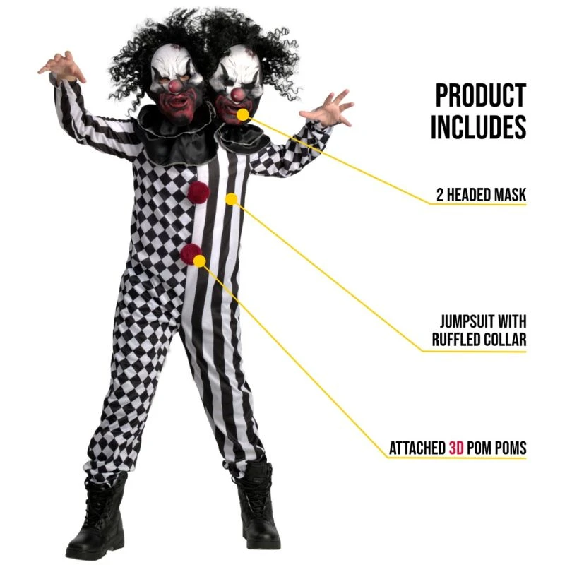 Kids Two Headed Clown Costume 7 Kids Two Headed Clown Costume - Image 5