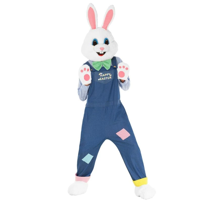 Mens Easter Bunny Costume With Dungarees 3 Mens Easter Bunny Costume With Dungarees - Image 2