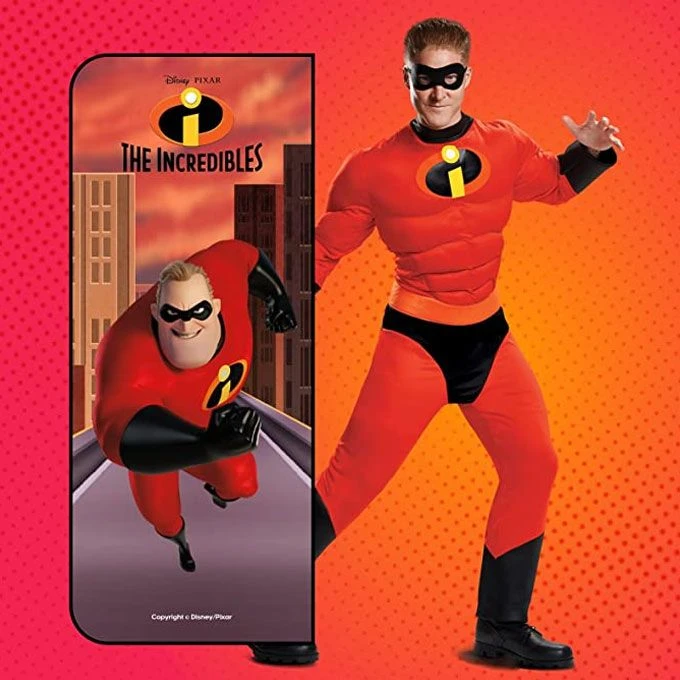 Mens Disney Incredibles Mr Incredible Muscle Costume Official 4 Mens Disney Incredibles Mr Incredible Muscle Costume Official - Image 2