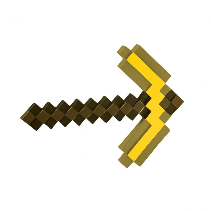 Kids Gold Minecraft Toy Pickaxe Accessory 3 Kids Gold Minecraft Toy Pickaxe Accessory