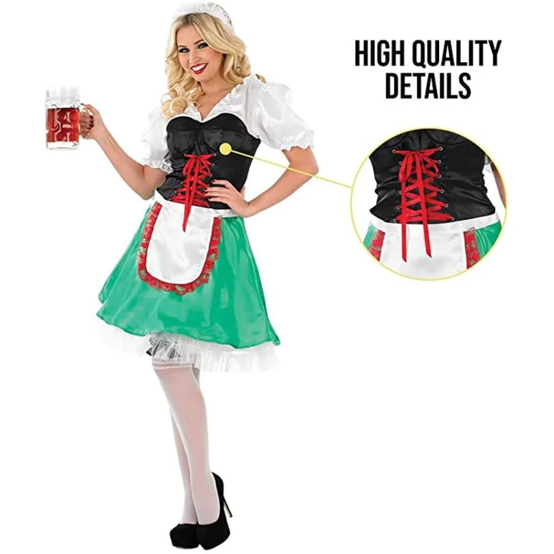 Womens Green Oktoberfest Dirndl Costume 5 Womens Green Oktoberfest Dirndl Costume - Image 3